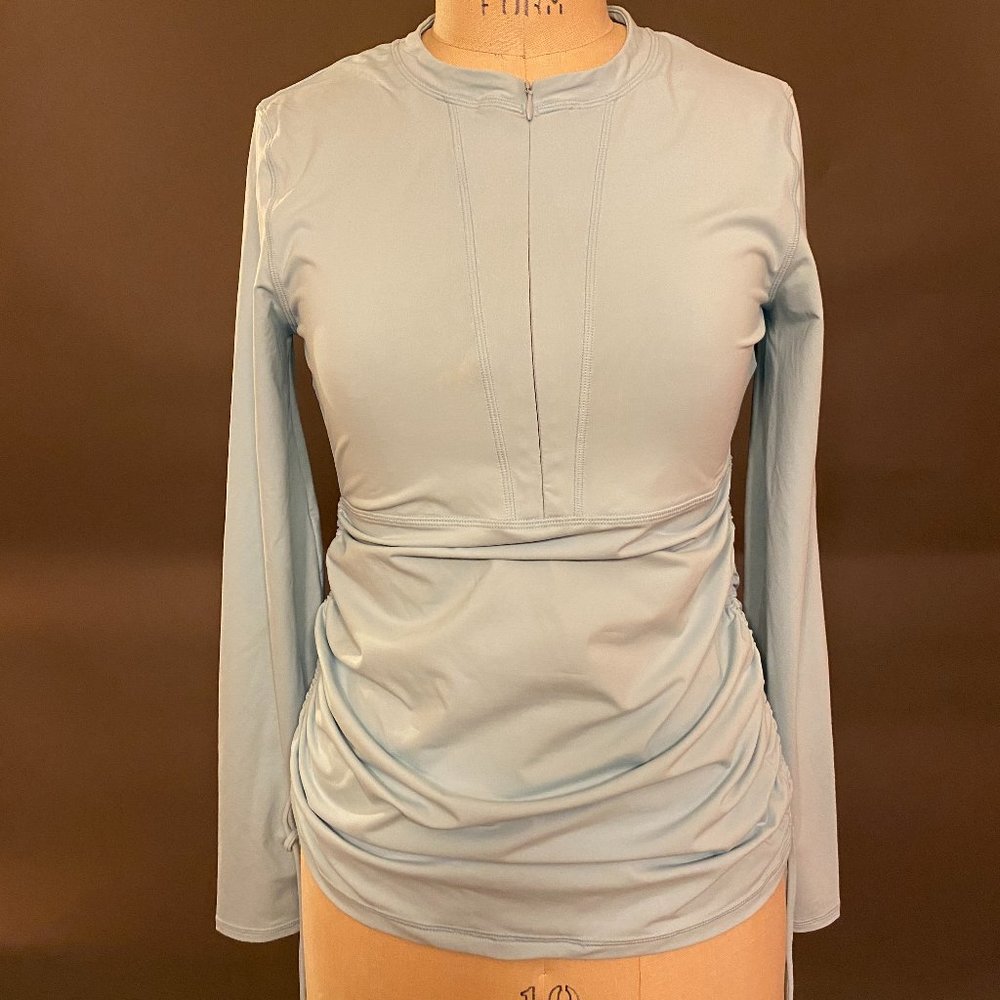 Athleta Rash Guard Swimsuit Ruched Long Sleeve